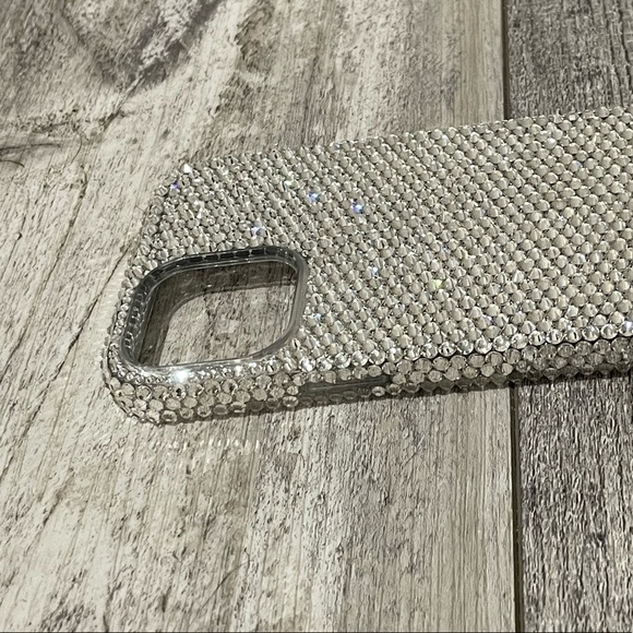 New Clear Silver Crystallized Bling iPhone 12 Pro Max Phone Case Cover Handcraft - Picture 2 of 4